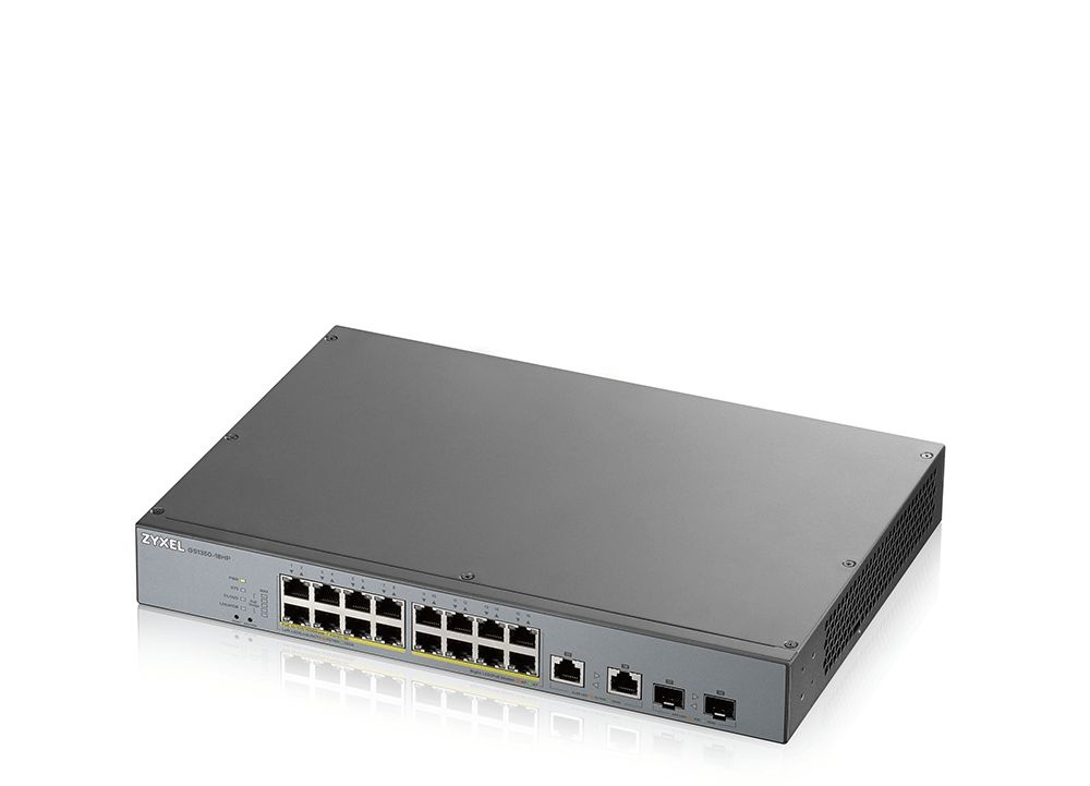  ZyXEL GS1350-18HP-EU0101F L2  PoE+  IP- 16xGE PoE+, 2xCombo (SFP/RJ-45),  PoE 250 ,     250 ,  PoE-