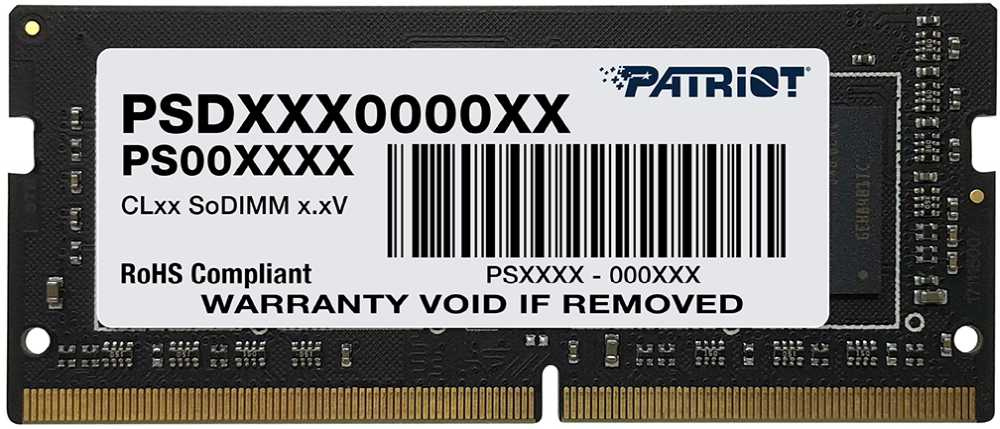  Patriot DDR4 16Gb 2400MHz RTL PC4-19200 CL17 SO-DIMM 260-pin 1.2 (PSD416G240081S)