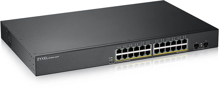  ZYXEL GS1900-24HPv2, Smart L2 PoE + switch rack 19 , 24xGE PoE +, 2xSFP, PoE budget 170 W