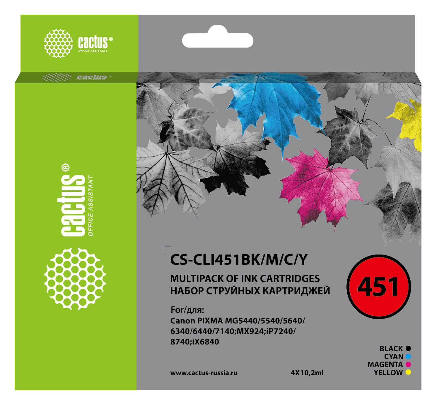   Cactus CS-CLI451BK/M/C/Y ///  (40.8)  Canon MG6340/5440/IP7240