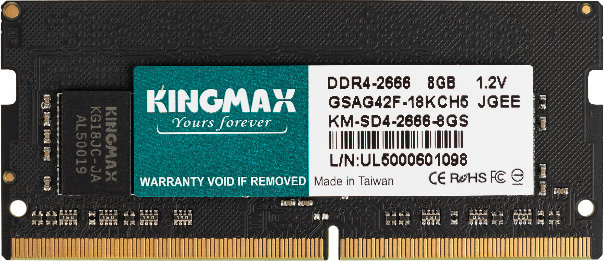   Kingmax KM-SD4-2666-8GS DDR4 -  1x 8 2666,   (SO-DIMM),  Ret [KM-SD4-2666-8GS]