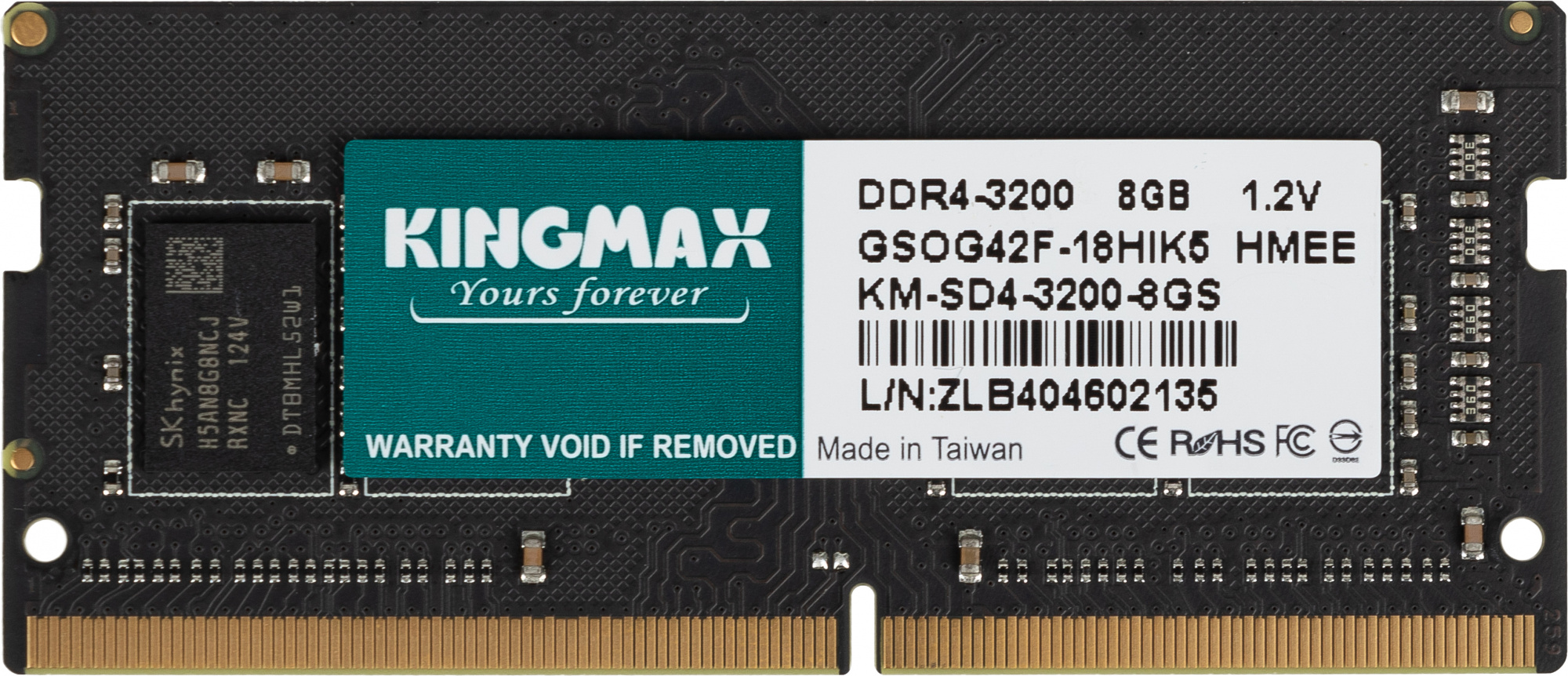   Kingmax KM-SD4-3200-8GS DDR4 -  1x 8 3200,   (SO-DIMM),  Ret