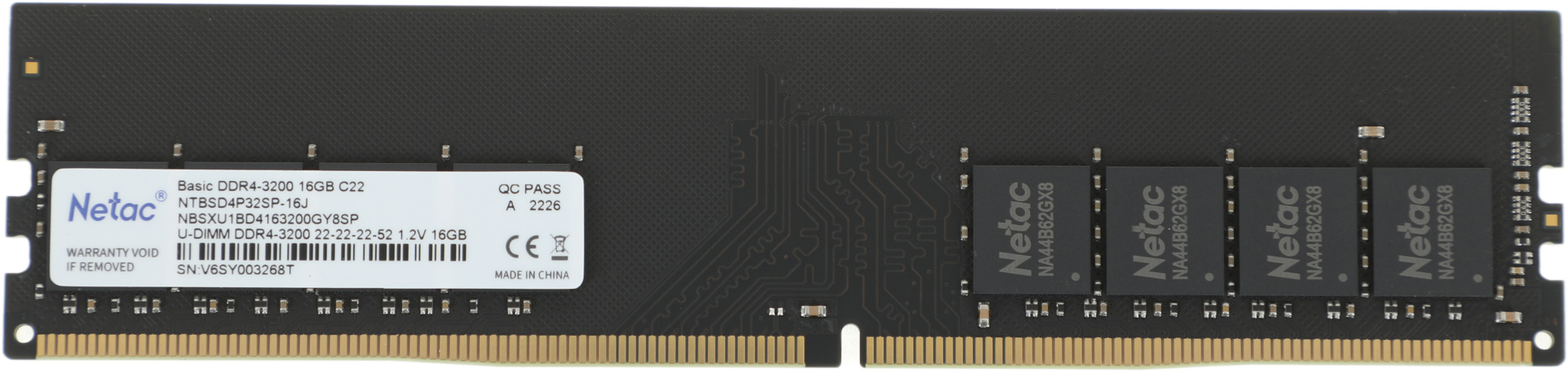 ����������� ������ NETAC Basic NTBSD4P32SP-16J DDR4 -  1x 16�� 3200���, DIMM,  Ret [NTBSD4P32SP-16J]
