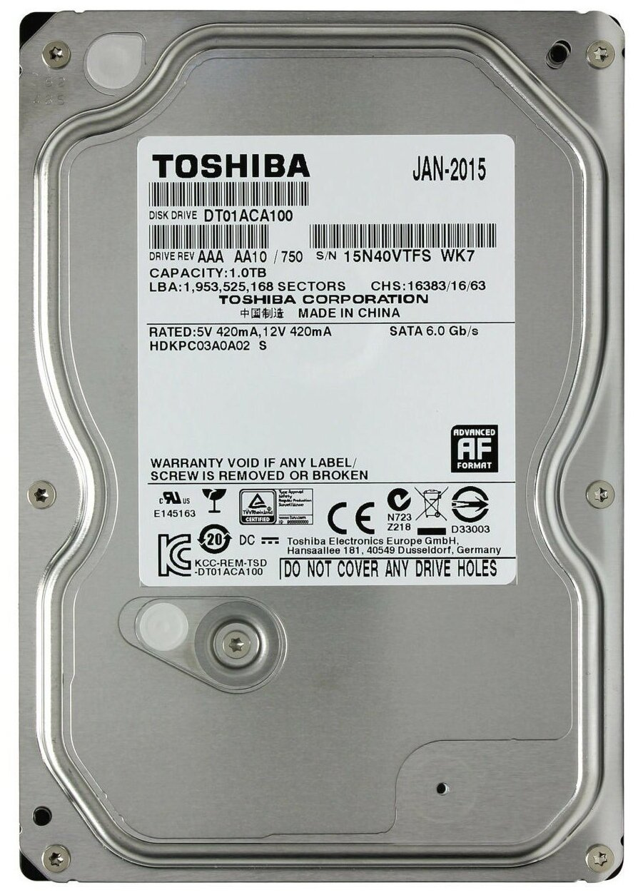   Toshiba DT01ACA100,  1,  HDD,  SATA III,  3.5