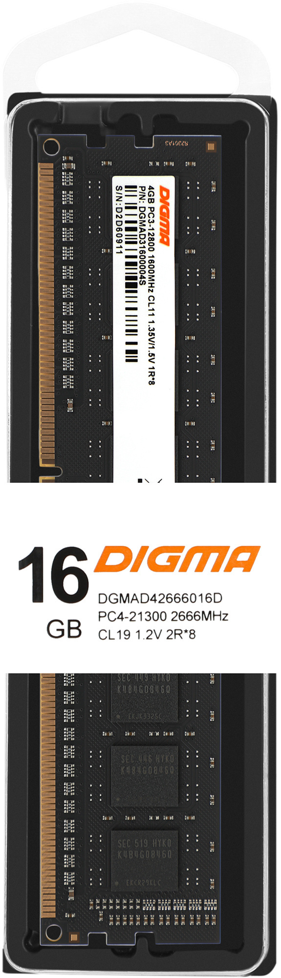   Digma DGMAD42666016D DDR4 -  1x 16 2666, DIMM,  Ret