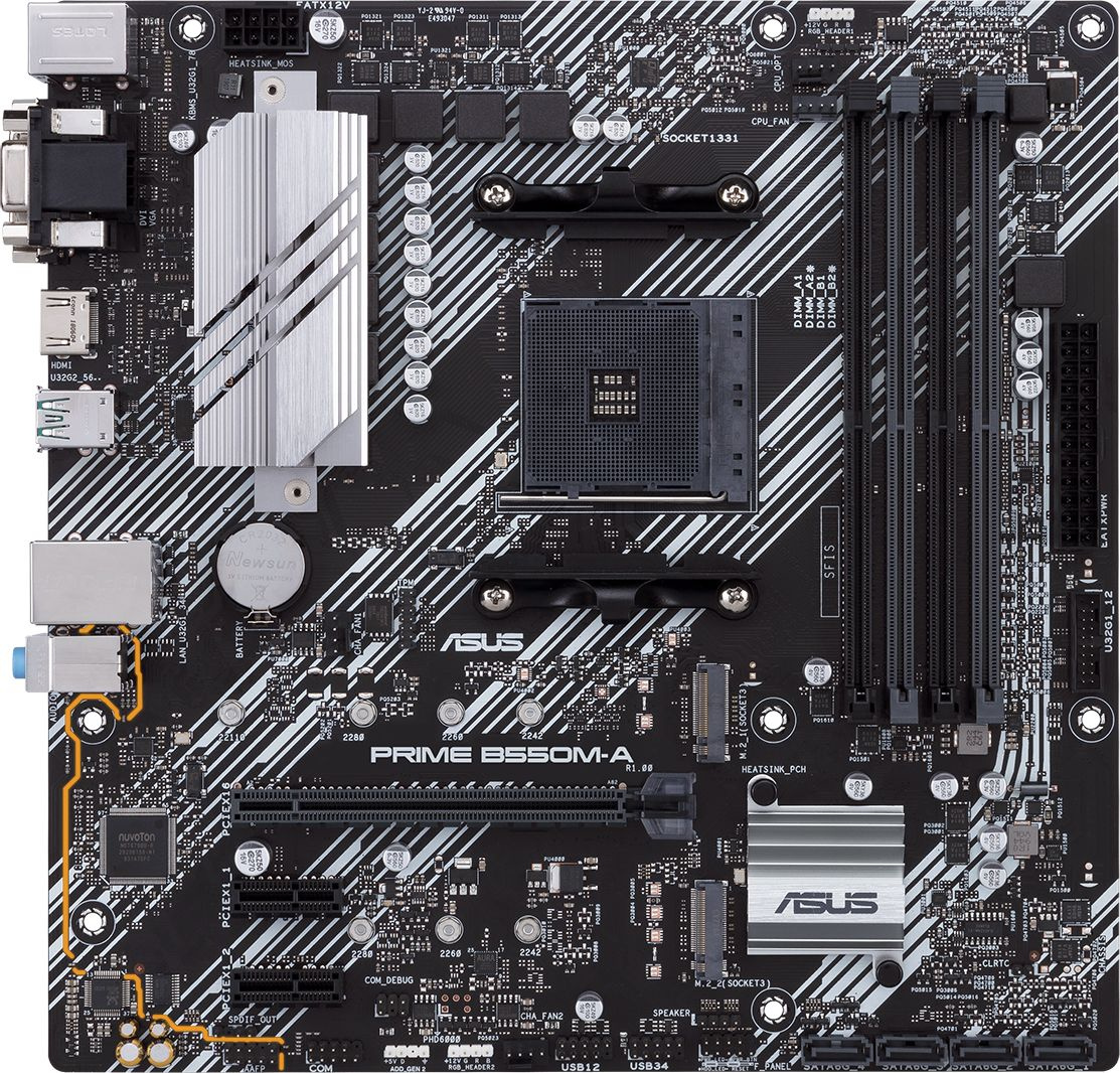 ����������� ����� ASUS PRIME B550M-A/CSM, Socket AM4, AMD B550, mATX, Ret [PRIME B550M-A/CSM]