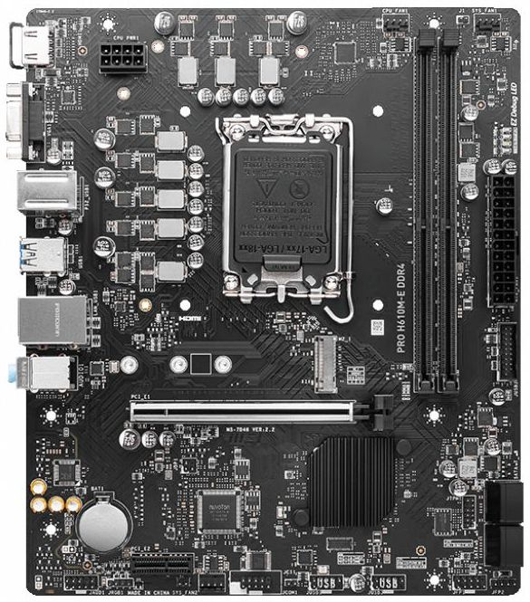   MSI PRO H610M-E DDR4 Soc-1700 Intel H610 2xDDR4 mATX AC`97 8ch(7.1) GbLAN+VGA+HDMI