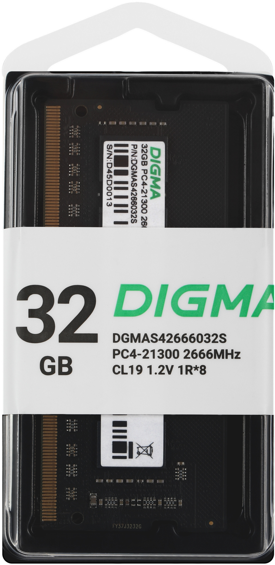   Digma DGMAS42666032S DDR4 -  1x 32 2666,   (SO-DIMM),  Ret
