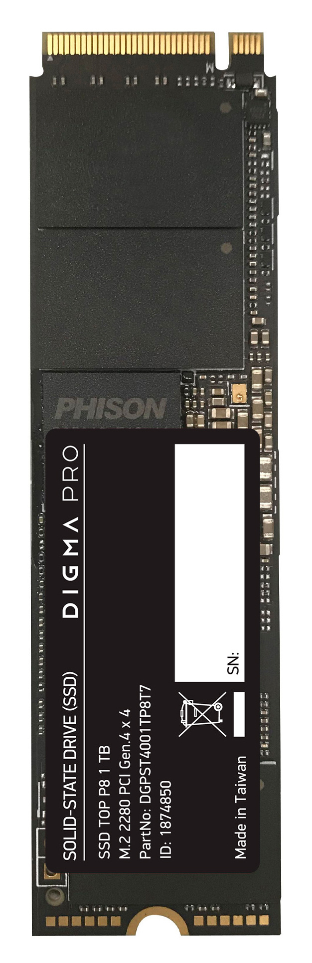 SSD  Digma Pro Top P8 DGPST4001TP8T7 1, M.2 2280, PCIe 4.0 x4,  NVMe,  M.2,  rtl