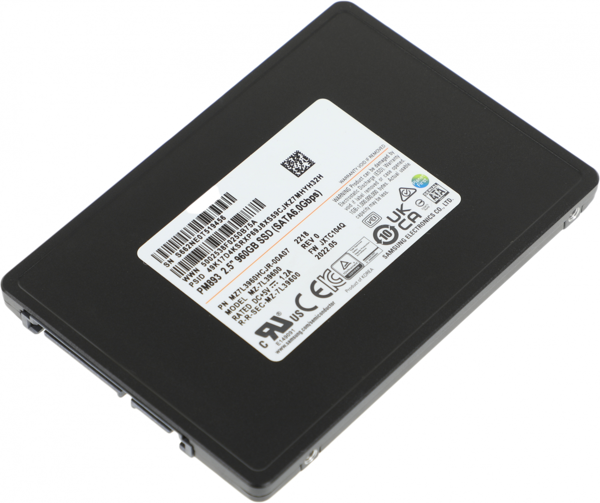 SSD  Samsung SATA 2.5' 960GB PM893 TLC MZ7L3960HCJR-00A07