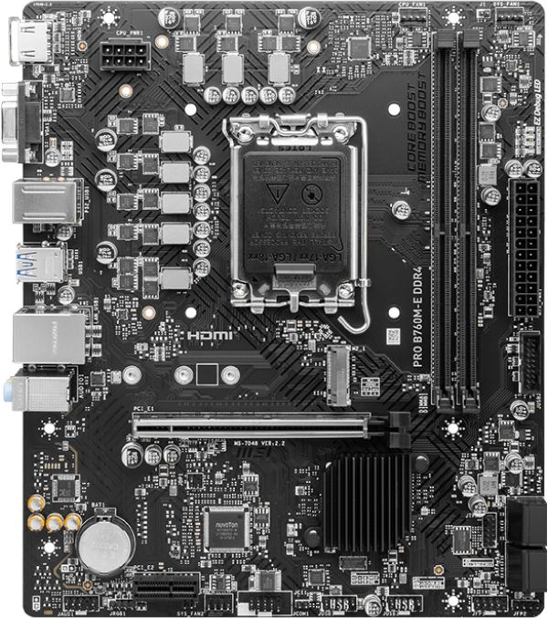   MSI PRO B760M-E DDR4, LGA 1700, Intel B760, mATX, Ret