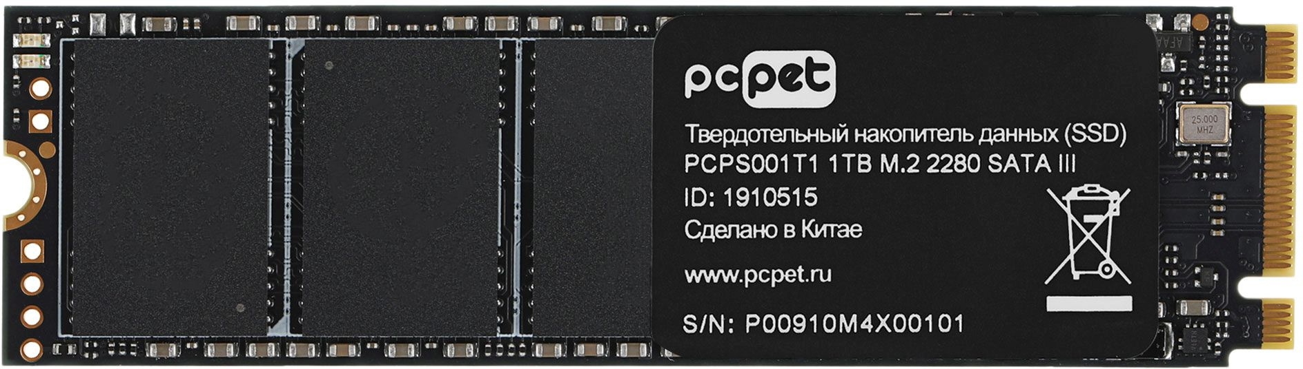 SSD  PC PET PCPS001T1 1, M.2 2280, SATA III,  M.2,  oem