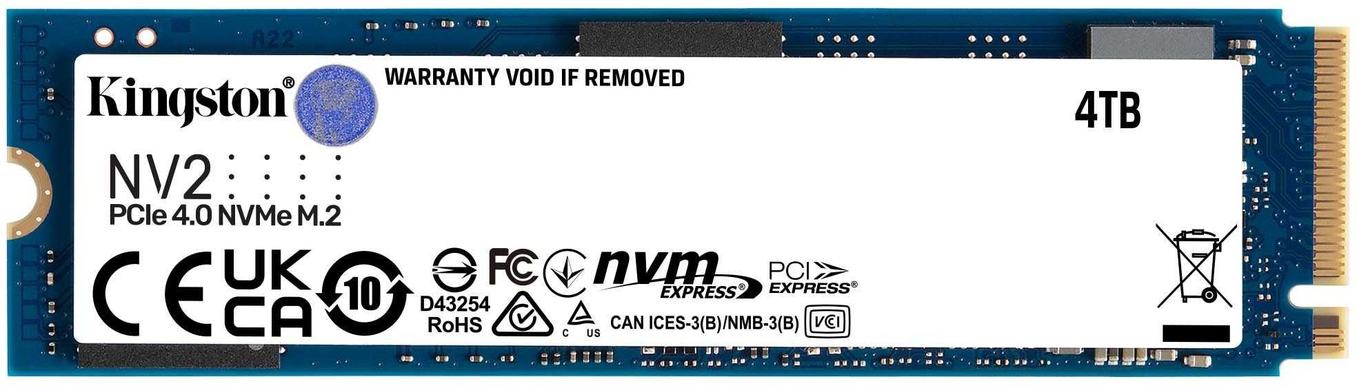 SSD  Kingston NV2 SNV2S/4000G 4, M.2 2280, PCIe 4.0 x4,  NVMe,  M.2