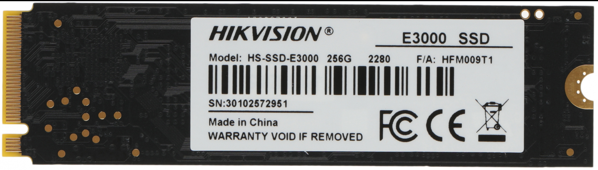 SSD  Hikvision E3000 HS-SSD-E3000/256G Hiksemi 256, M.2 2280, PCIe 3.0 x4,  M.2