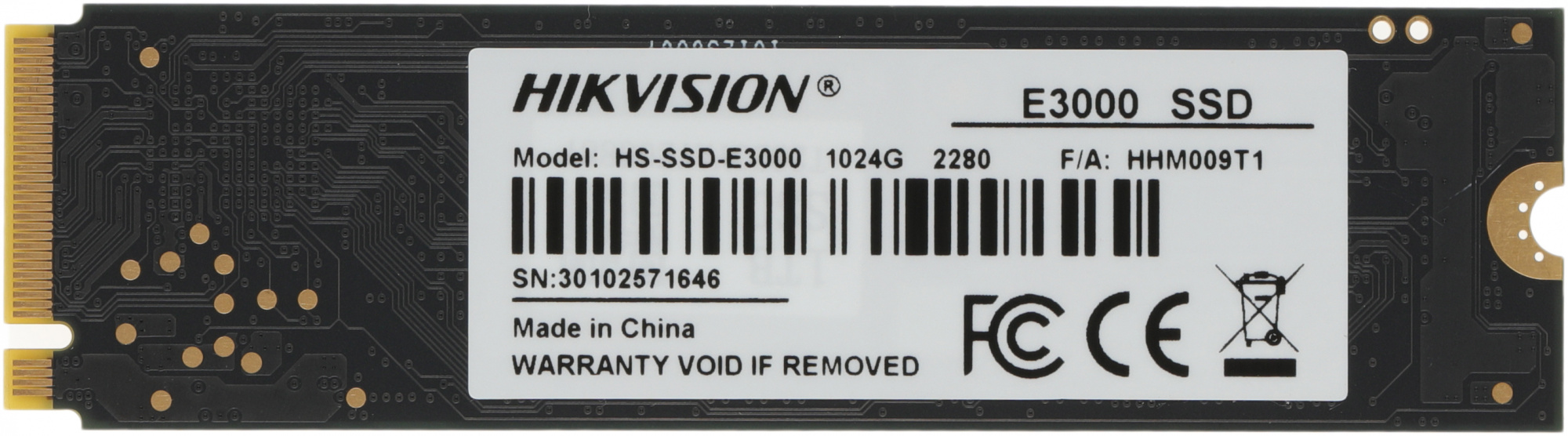 SSD  Hikvision E3000 HS-SSD-E3000/1024G Hiksemi 1, M.2 2280, PCIe 3.0 x4,  M.2