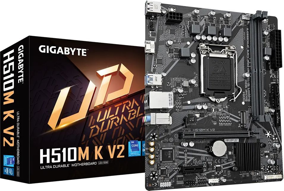 Материнская плата GIGABYTE H510M K V2, LGA 1200, Intel H470, mATX, Ret ...