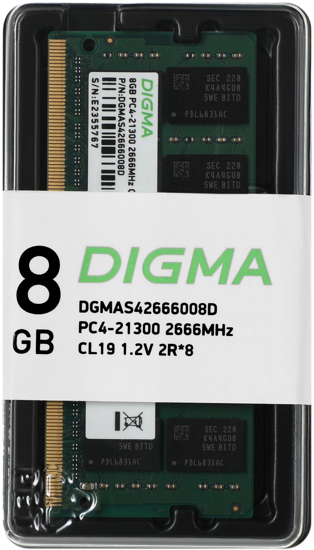   Digma DGMAS42666008D DDR4 -  1x 8 2666,   (SO-DIMM),  Ret