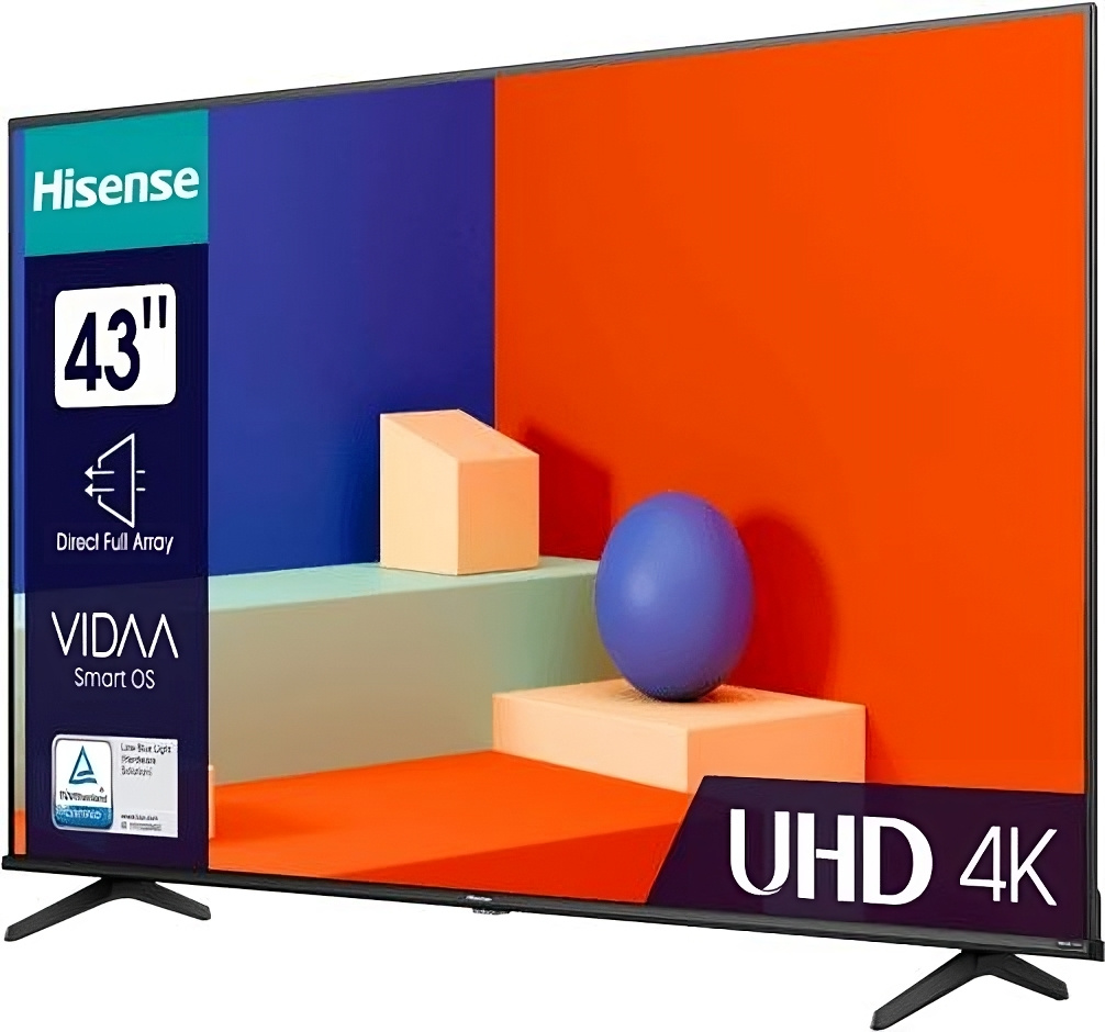Телевизор Hisense 43A6K Frameless черный 4K Ultra HD