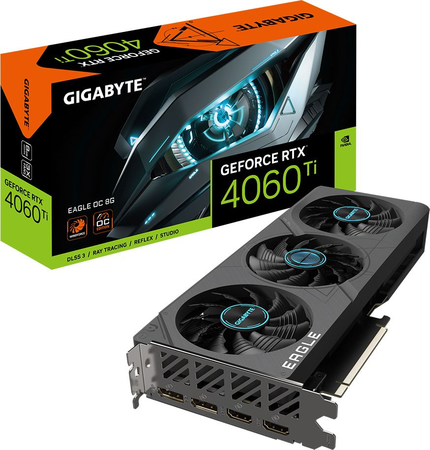  GIGABYTE NVIDIA  GeForce RTX 4060TI GV-N406TEAGLE OC-8GD 8 Eagle, GDDR6, OC,  Ret