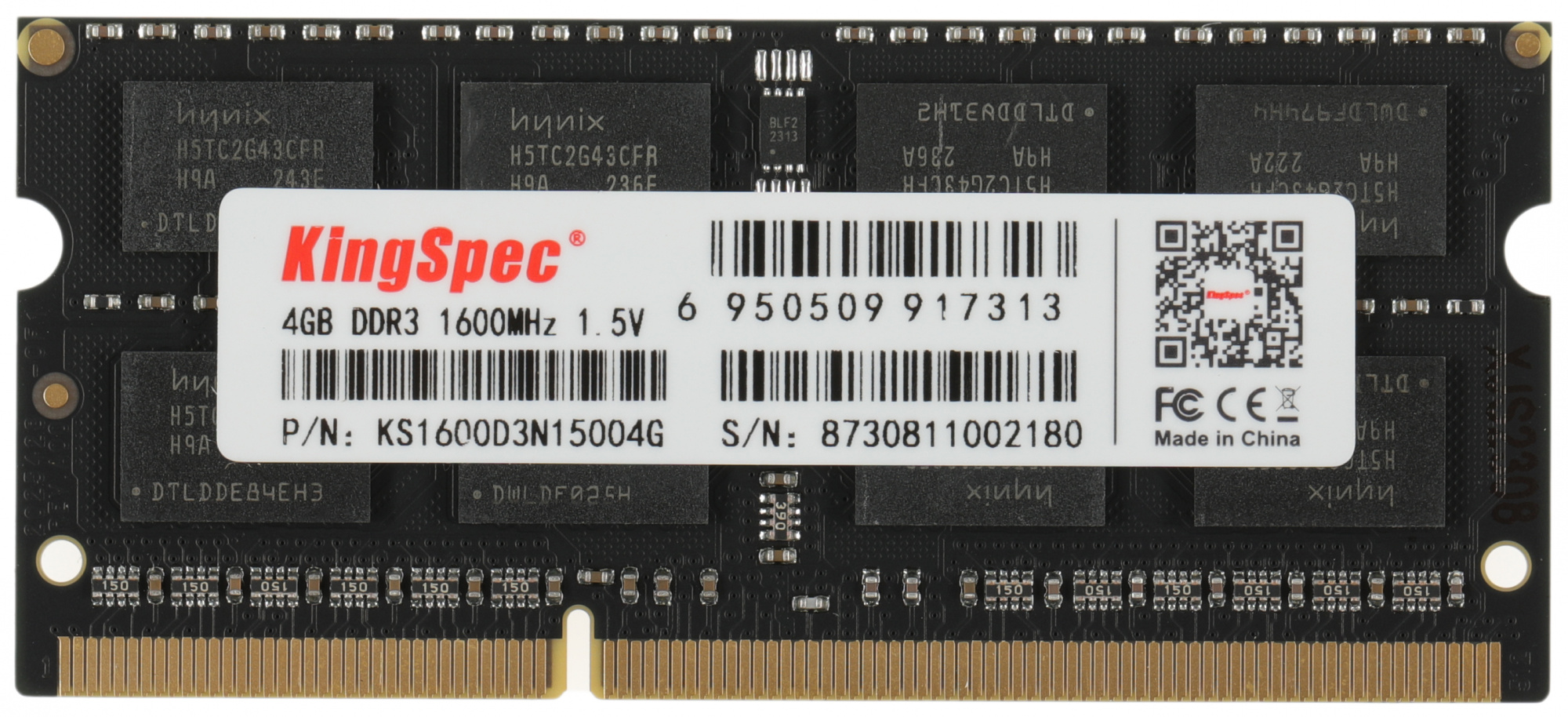   KINGSPEC KS1600D3N15004G DDR3 -  1x 4 1600,   (SO-DIMM),  Ret [KS1600D3N15004G]