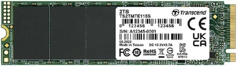 SSD  Transcend 115S TS2TMTE115S 2, M.2 2280, PCIe 3.0 x4,  NVMe,  M.2