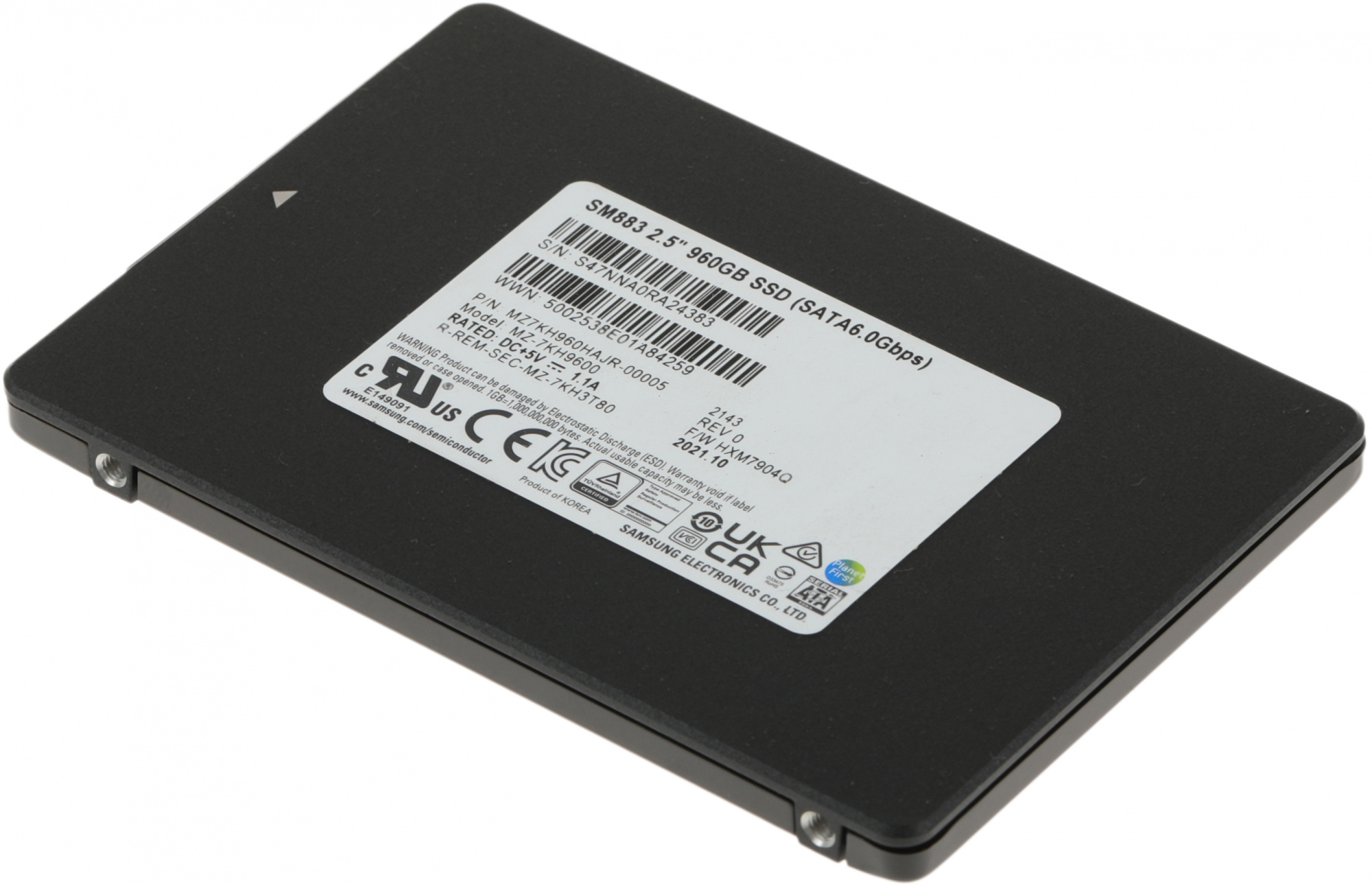 SSD  Samsung SATA 2.5 960Gb Sm883 (MZ7KH960HAJR-00005)