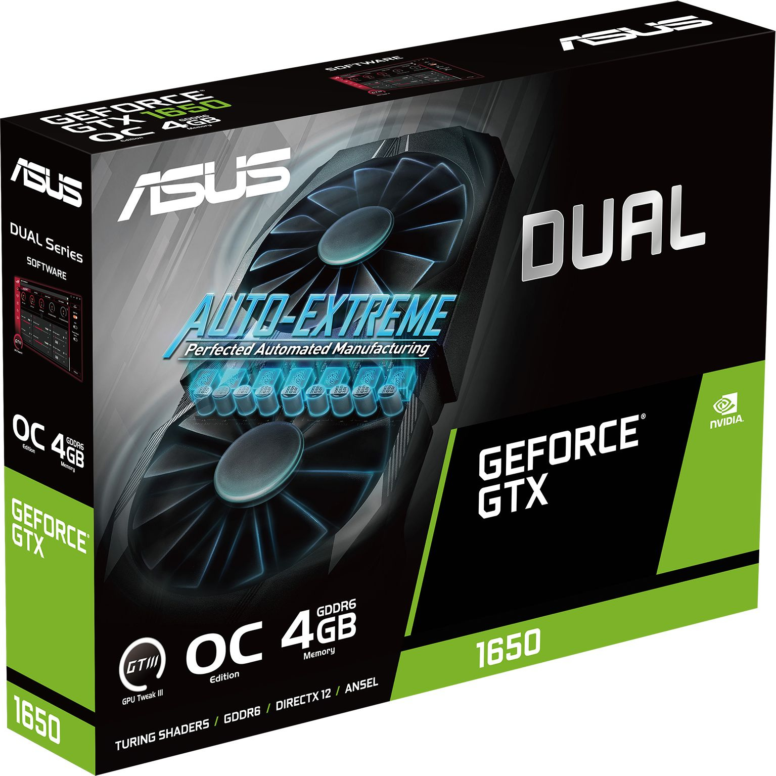  ASUS NVIDIA  GeForce GTX 1650 DUAL-GTX1650-O4GD6-P-EVO 4 Dual, GDDR6, OC,  Ret
