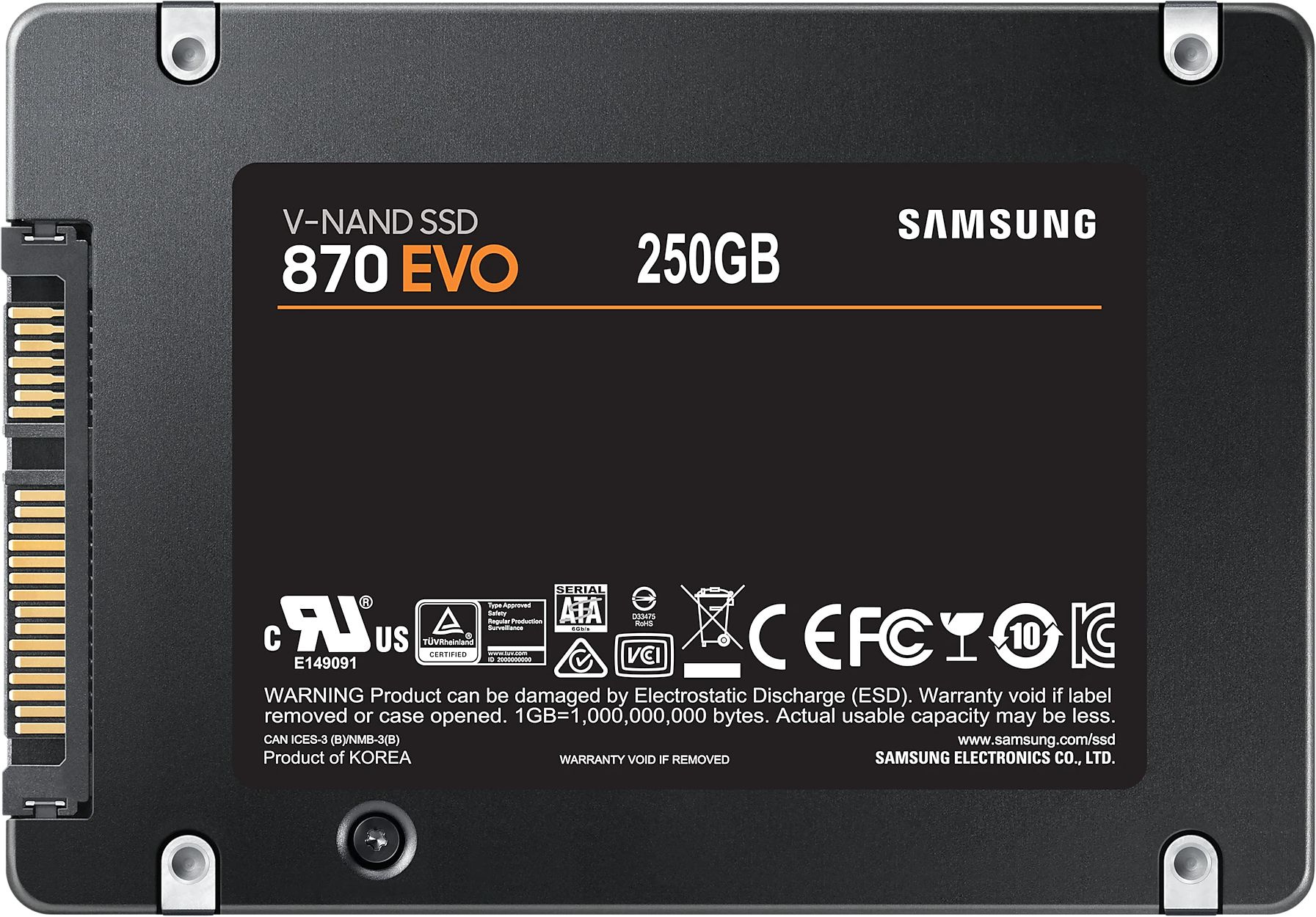 SSD  Samsung 870 EVO MZ-77E250B/KR 250, 2.5, SATA III,  SATA