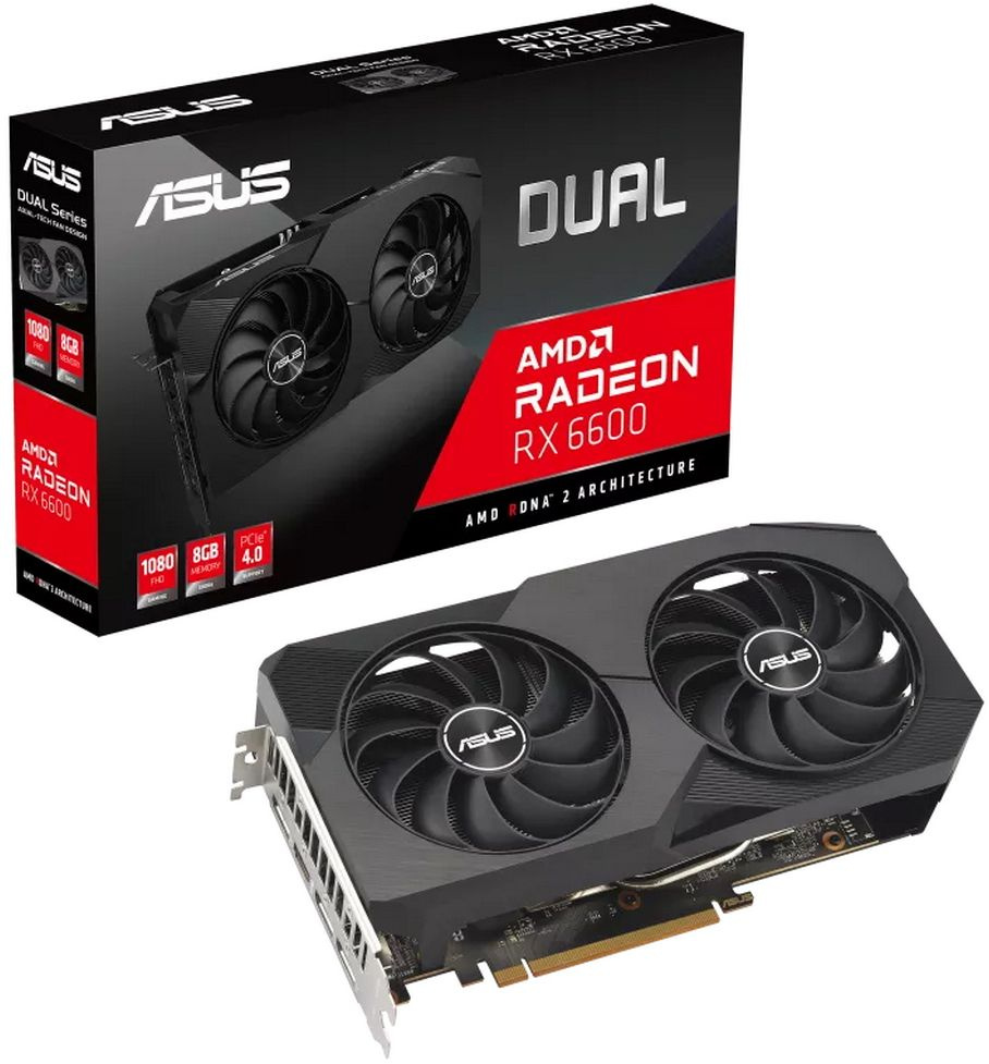  ASUS AMD  Radeon RX 6600 DUAL-RX6600-8G 8 Dual, GDDR6, Ret [dual-rx6600-8g-v2]