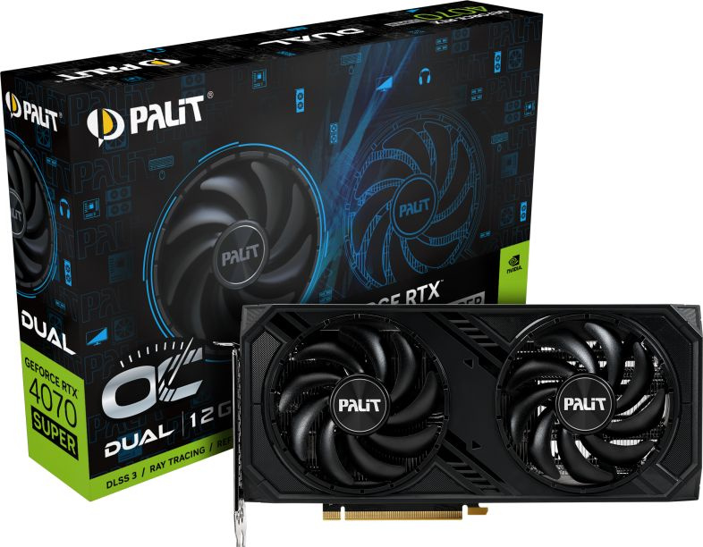  Palit NVIDIA  GeForce RTX 4070 Super RTX4070 SUPER DUAL OC 12 Dual, GDDR6X, OC,  Ret [ned407ss19k9-1043d]