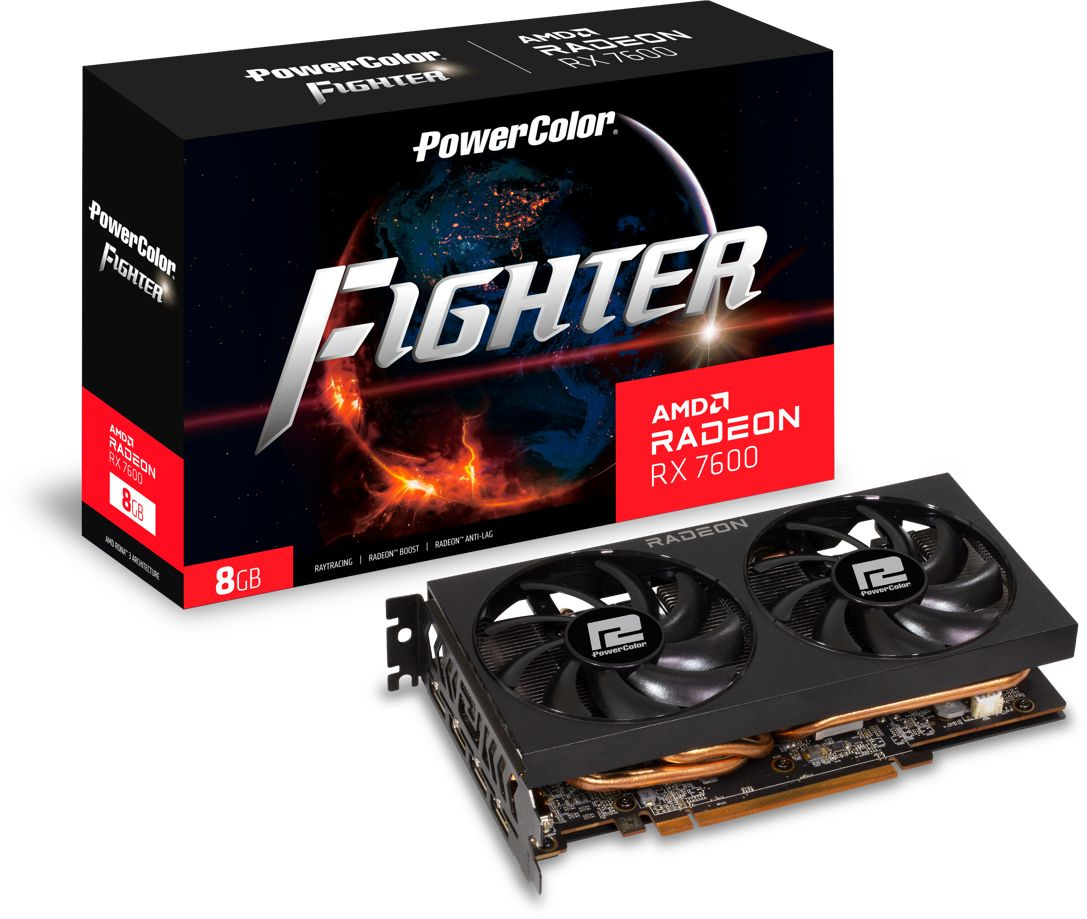  PowerColor AMD  Radeon RX 7600 RX 7600 8G-F 8 Fighter, GDDR6, Ret