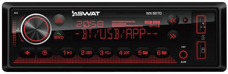 Swat WX-507D 1DIN 4x50 v5.0 AUX DSP 3 