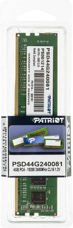   Patriot PSD44G240081 DDR4 -  4 2400, DIMM,  Ret