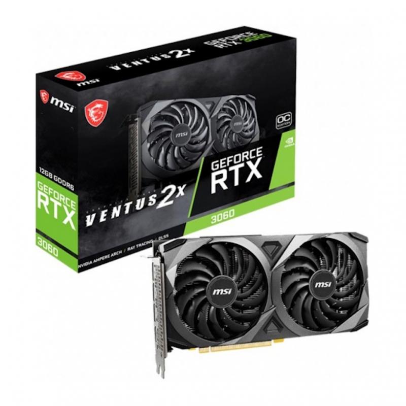 ���������� MSI NVIDIA  GeForce RTX 3060 RTX 3060 VENTUS 2X 12G OC 12�� Ventus 2X, GDDR6, OC,  LHR,  Ret [RTX 3060 VENTUS 2X 12G OC]