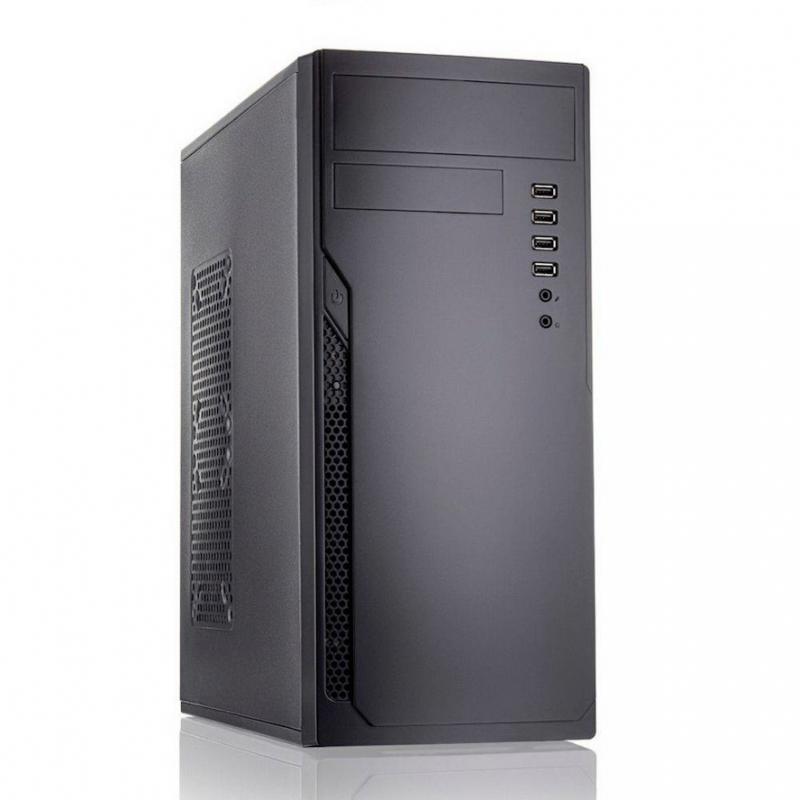 Case Foxline FL-733R-FZ450R-U32-NRP mATX case, black, w/PSU 450W 12cm, w/2xUSB2.0, w/2xUSB3.0, w/P-lock, w/E-lock support, w/rear LED lighting button,w/top handle, w/pwr cord, w/o FAN