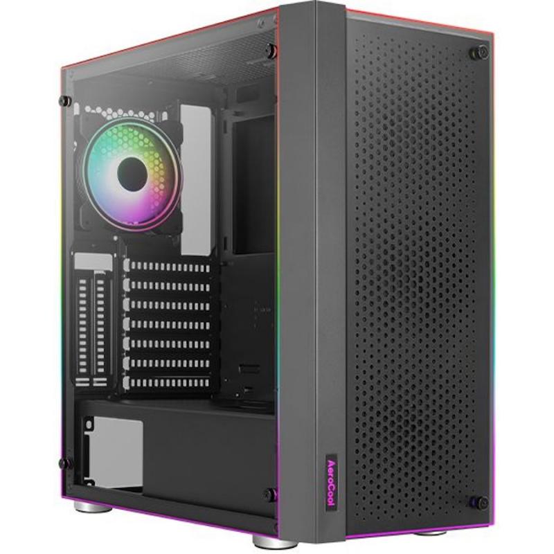 ������ ATX Aerocool Skribble, Midi-Tower, ��� ��,  ������ [skribble-g-bk-v1]