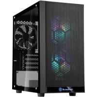 ������ Silverstone SST-PS15B-PRO Precision Mini Tower Micro ATX Computer Case, tempered glass, 2x 120mm ARGB, 1x ARGB Controller, black