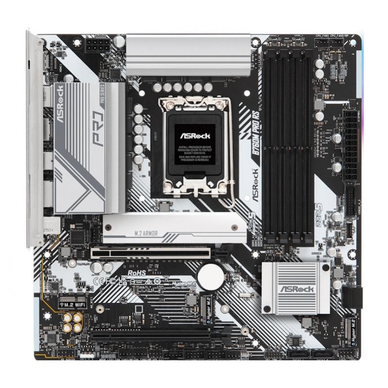 ����������� ����� Asrock B760M PRO RS Soc-1700 Intel B760 4xDDR5 mATX AC`97 8ch(7.1) 2.5Gg RAID+HDMI+DP
