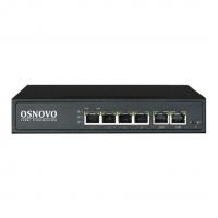 ���������� OSNOVO PoE ���������� 6 ������, 4 PoE ����� 10/100 Base-T, 2*10/100 Base-T Uplink, �� 30W �� ����, �������� �� 80W