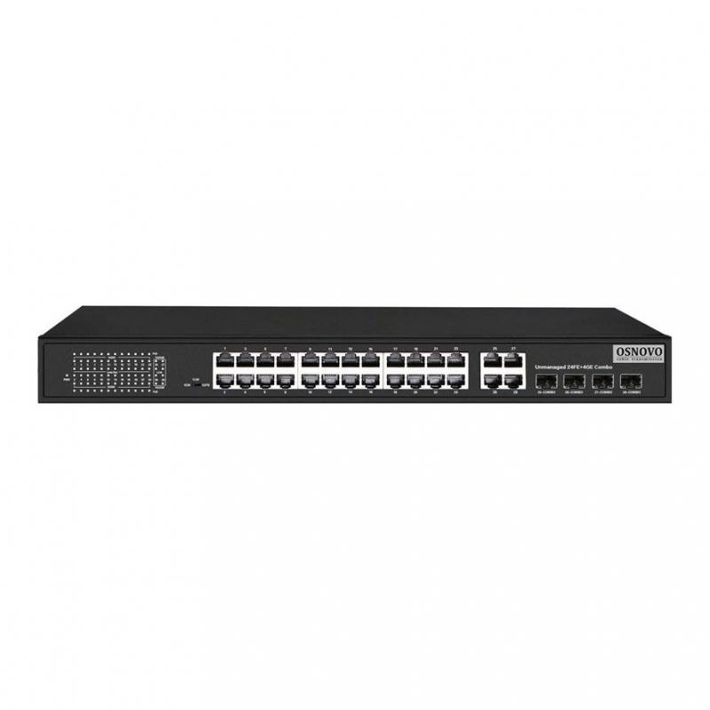 ���������� OSNOVO SW-62444(400W) PoE ���������� 24 x 10/100 Base-T PoE,  4 x GE Combo Uplink RJ45/SFP, PoE �� ���� - �� 30W, �������� PoE �� 385W [SW-62444(400W)]