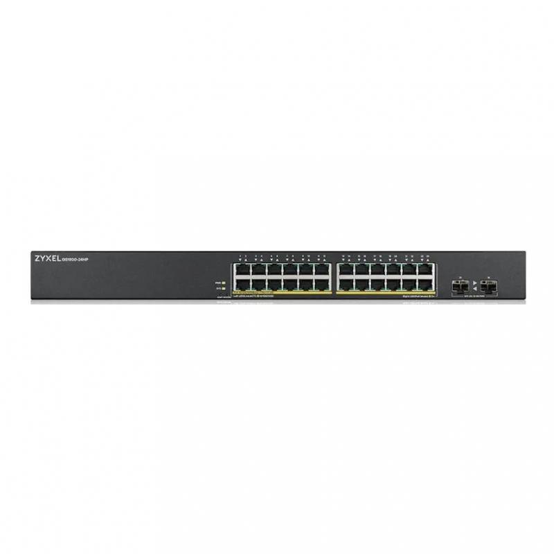 ���������� ZYXEL GS1900-24HPv2, Smart L2 PoE + switch rack 19 , 24xGE PoE +, 2xSFP, PoE budget 170 W