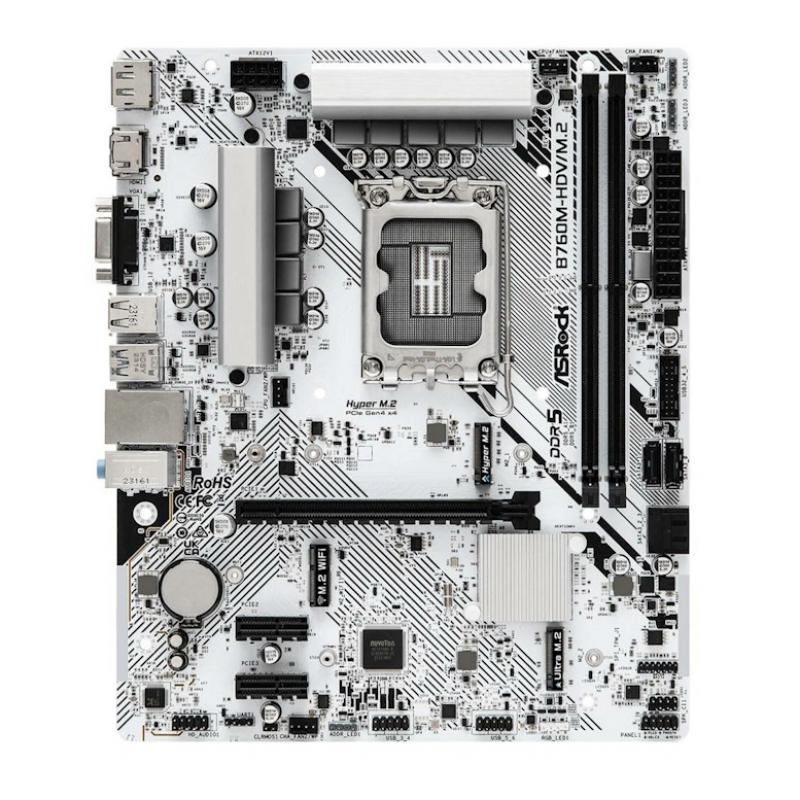 ����������� ����� ASROCK B760M-HDV/M.2, LGA 1700, Intel B760, mATX, Ret [B760M-HDV/M.2]