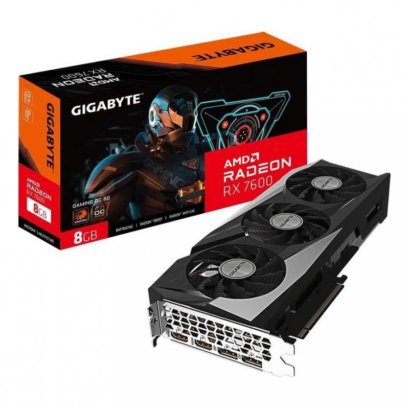 ���������� GIGABYTE AMD  Radeon RX 7600 GV-R76GAMING OC-8GD 8�� Gaming, GDDR6, OC,  Ret [GV-R76GAMING OC-8GD]