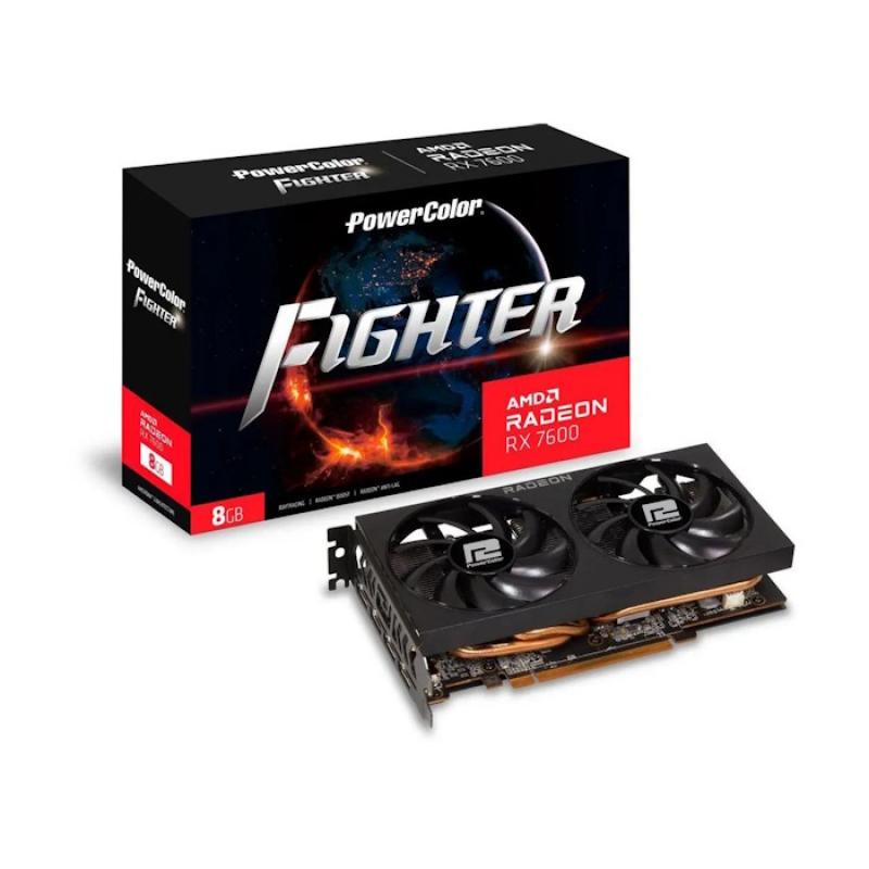 ���������� PowerColor AMD  Radeon RX 7600 RX 7600 8G-F 8�� Fighter, GDDR6, Ret [RX 7600 8G-F]