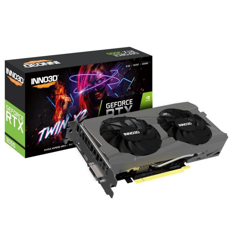  INNO3D RTX3050 TWIN X2 8GB GDDR6 128-bit 2FAN DVI DP HDMI RTL [N30502-08D6-1711VA41]
