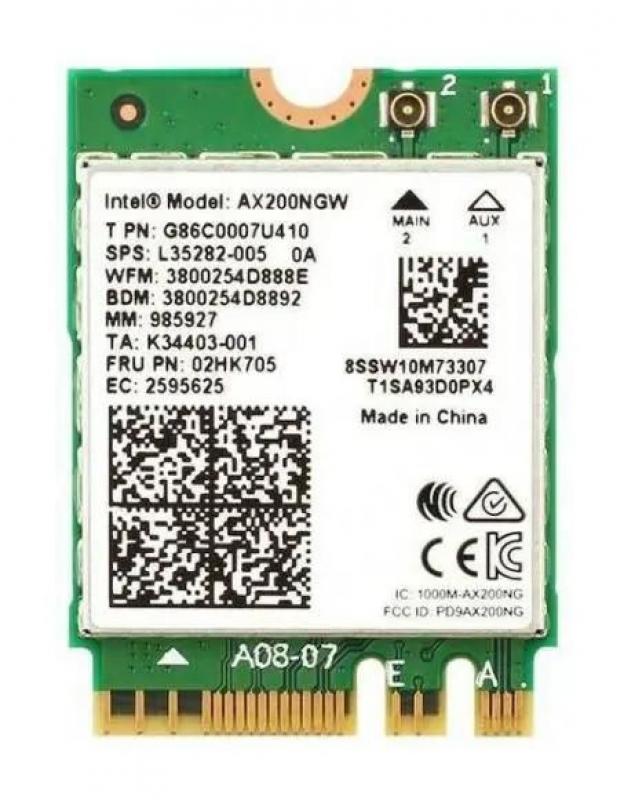  Intel (AX200.NGWG.NV)    Wi-Fi 6, AX200, M.2 E Key 2230, 2x2 AX+BT Wi-Fi(PCIe)