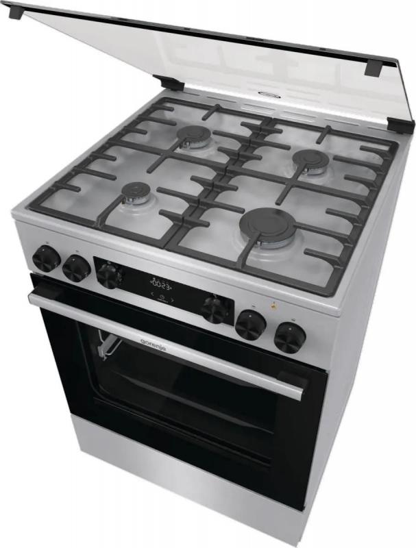 Газовая плита Gorenje GKS6C70XF, электрическая духовка, стеклянная ...