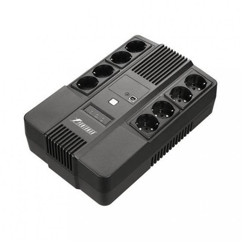 ��� POWERMAN Brick 650 PLUS, �������-�������������, 650��, 360��, 4 ����������� � ��������� ��������, 4 ����������� � �����������, USB, ������ RJ45/RJ11, ������� 12� 7�� 1 ��., 293�� � 202�� � 93��, 4.5 ��./ UPS POWERMAN Brick 650 PLUS, line-interactive,