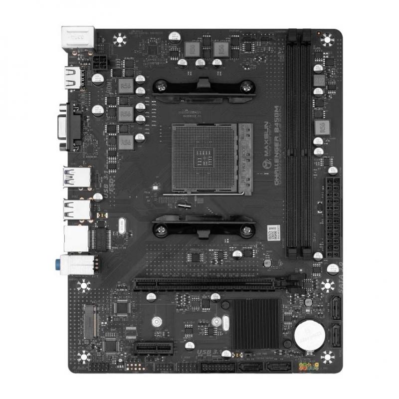 ����������� ����� MAXSUN MS-Challenger B450M (Socket  AM4, mATX, 2*DDR4, VGA/HDMI, 4*SATA3, 1*M.2, 1*PCIEx16/1*PCIEx1, 2*USB2.0, 2*USB 3.2 Gen1, LAN 1*1G, RTL) [MS-Challenger B450M]