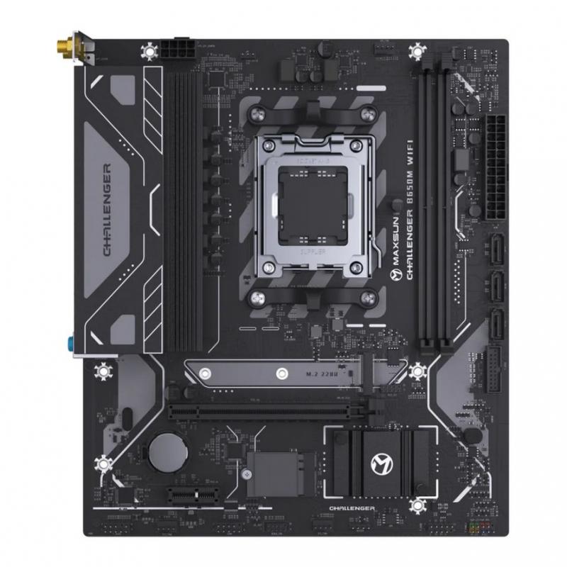 ����������� ����� MAXSUN MS-Challenger B650M WIFI V2 (Socket AM5, mATX, 2*DDR5, DP/HDMI, 4*SATA3, 1*M.2, 1*PCIEx16/1*PCIEx1, 2*USB 2.0, 4*USB 3.2, LAN 1*1G,  Bluetooth,  Wi-Fi 802.11ac,  RTL) [MS-Challenger B650M WIFI V2]